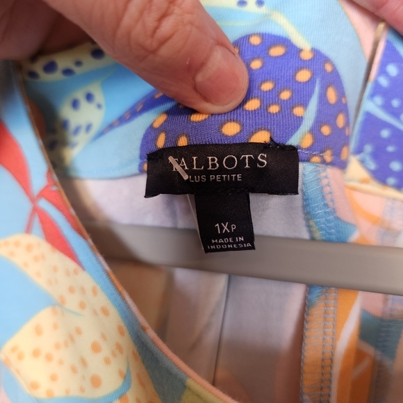 Talbots Plus Size Petite Jersey Knit Vacation Resortwear Maxi Dress Leaf Print - Picture 7 of 8